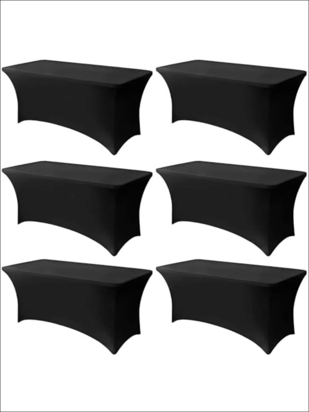 6 Pack Fitted Stretch Tablecloth for 6FT Rectangular Tables, Polyester Spandex